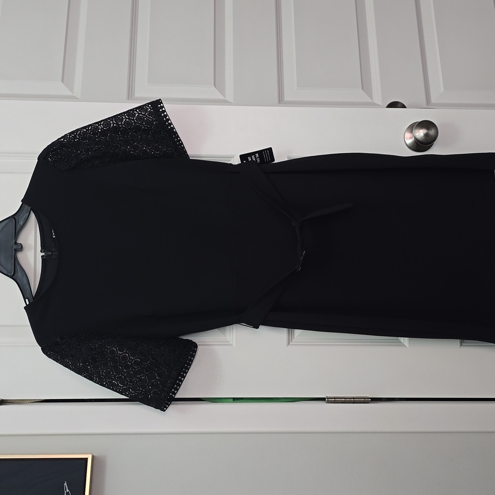 Express Black Dress with Lace Sleeves